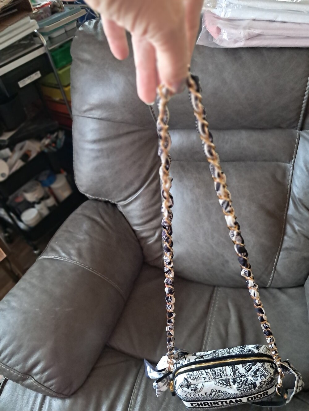 Christian Dior Black & White Toile Canvas Crossbody WITH CERTIFICATION, DUST BAG - Picture 4 of 8